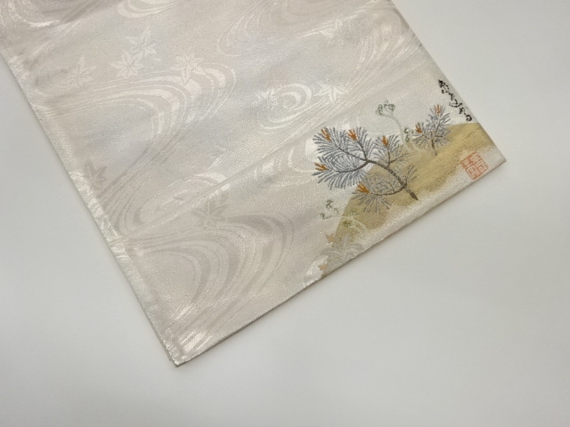 JAPANESE KIMONO / VINTAGE FUKURO OBI / WOVEN YOUNG PINE / ARTIST WORK